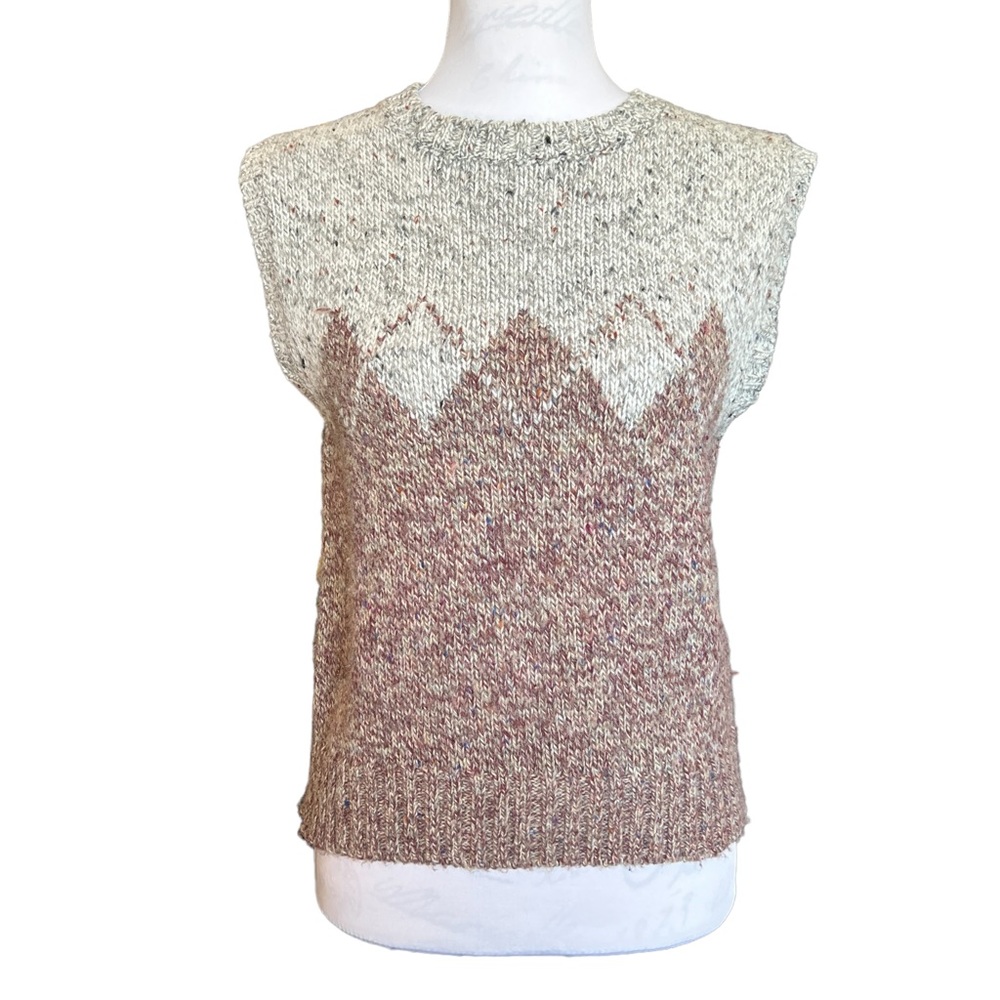 Vintage JCPenny Wool Blend Argyle Sweater Vest‎ Unisex Crew Neck Zigzag Pattern